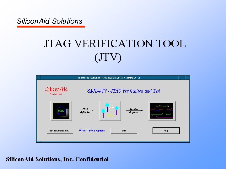 Silicon. Aid Solutions JTAG VERIFICATION TOOL (JTV) Silicon. Aid Solutions, Inc. Confidential 
