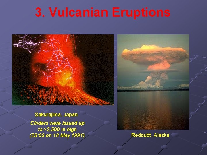 3. Vulcanian Eruptions Sakurajima, Japan Cinders were issued up to >2, 500 m high
