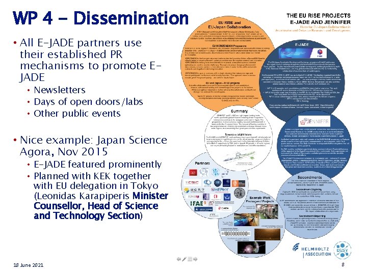 WP 4 - Dissemination • All E-JADE partners use their established PR mechanisms to WP 4 - Dissemination • All E-JADE partners use their established PR mechanisms to