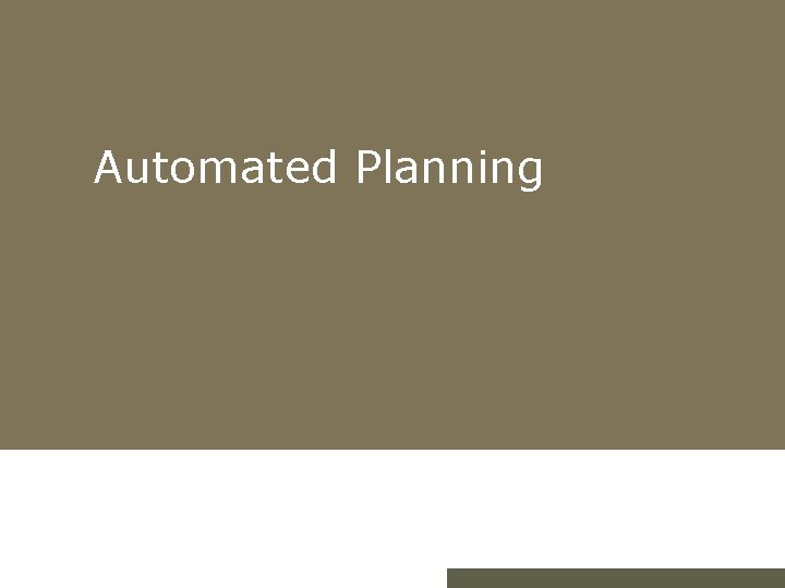 Automated Planning 