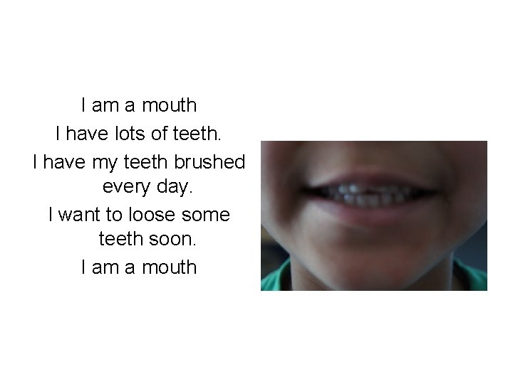 I am a mouth I have lots of teeth. I have my teeth brushed