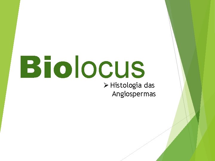 Biolocus Ø Histologia das Angiospermas 