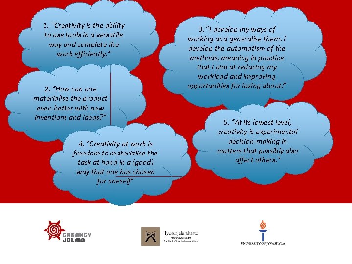 1. “Creativity is the ability to use tools in a versatile way and complete