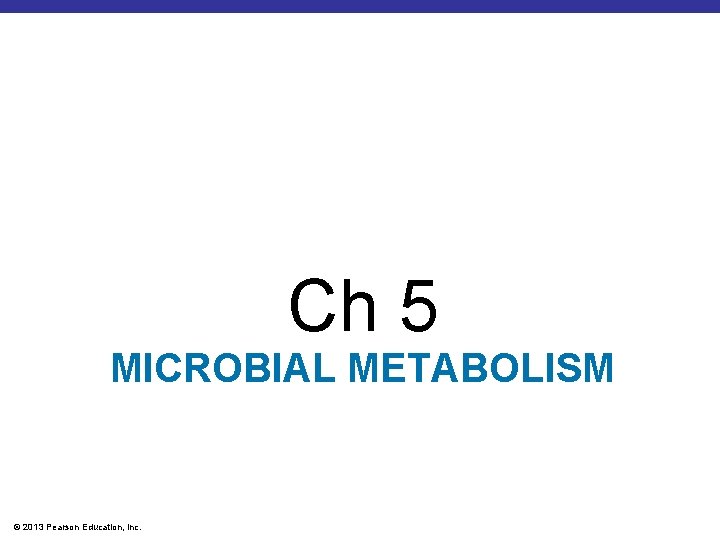 Ch 5 MICROBIAL METABOLISM © 2013 Pearson Education, Inc. 