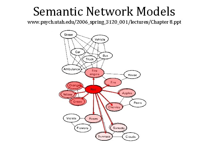 Semantic Network Models www. psych. utah. edu/2006_spring_3120_001/lectures/Chapter 8. ppt 