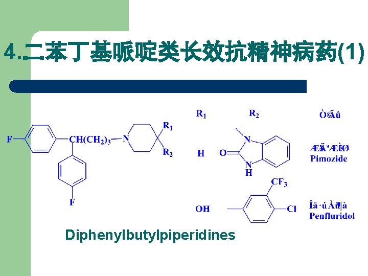 4. 二苯丁基哌啶类长效抗精神病药(1) Diphenylbutylpiperidines 