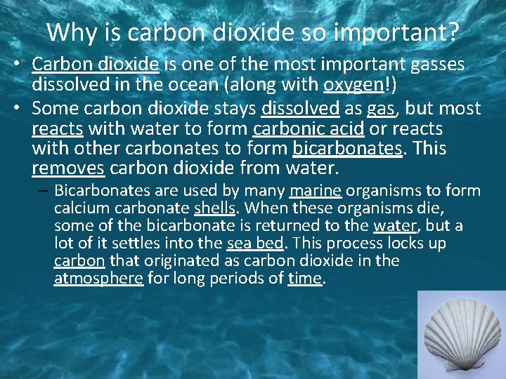 Why is carbon dioxide so important? • Carbon dioxide is one of the most