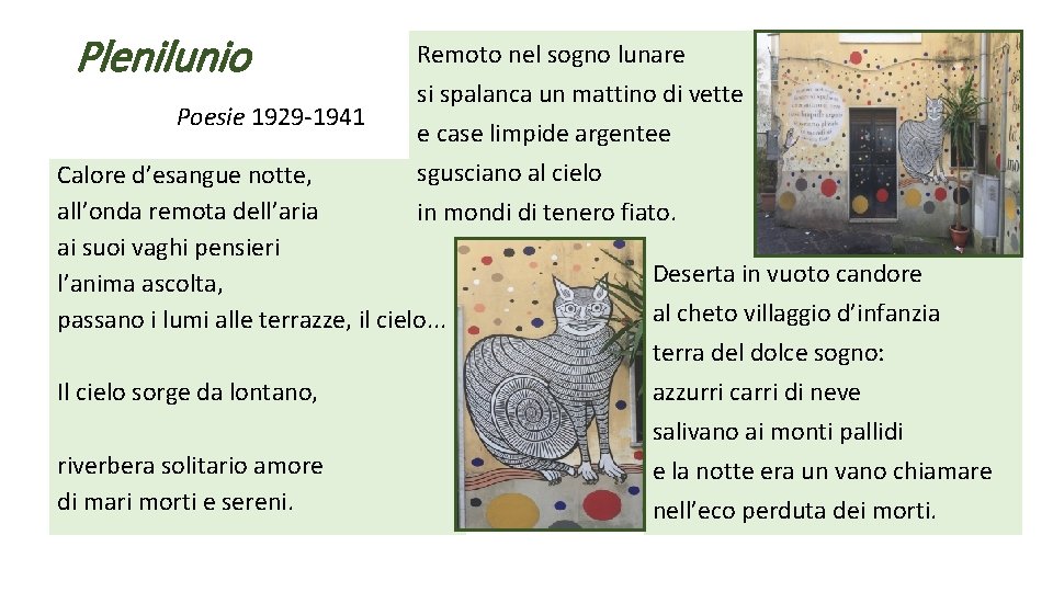 Plenilunio Poesie 1929 -1941 Remoto nel sogno lunare si spalanca un mattino di vette