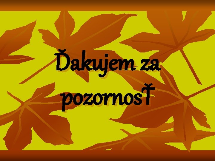 Ďakujem za pozornosŤ 