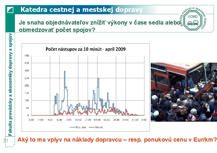 Katedra cestnej a mestskej dopravy Fakulta prevádzky a ekonomiky dopravy a spojov Je snaha