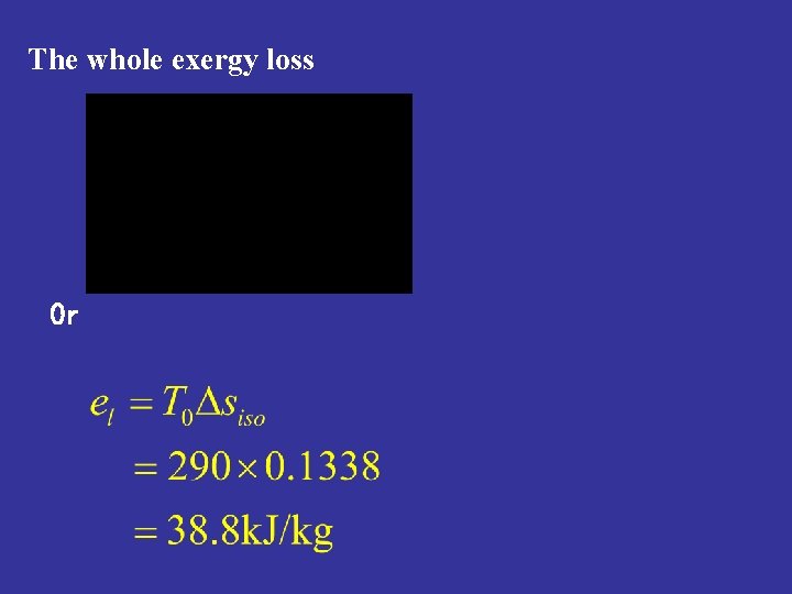 The whole exergy loss 0 r 