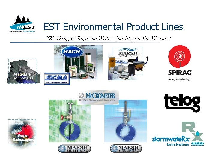 EST Environmental Product Lines “Working to Improve Water Quality for the World. . ” EST Environmental Product Lines “Working to Improve Water Quality for the World. . ”