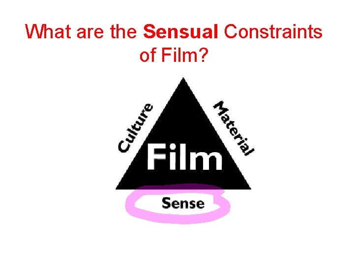 What are the Sensual Constraints of Film? What are the Sensual Constraints of Film?