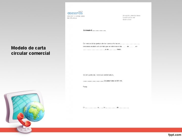 Modelo de carta circular comercial 