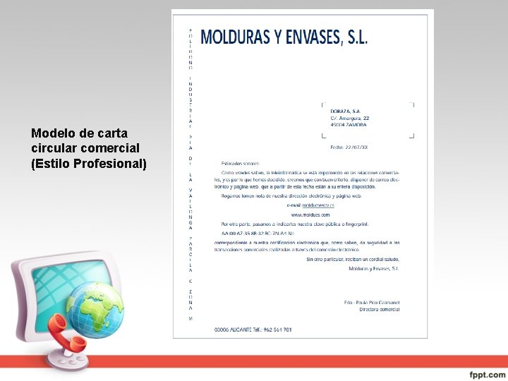 Modelo de carta circular comercial (Estilo Profesional) 