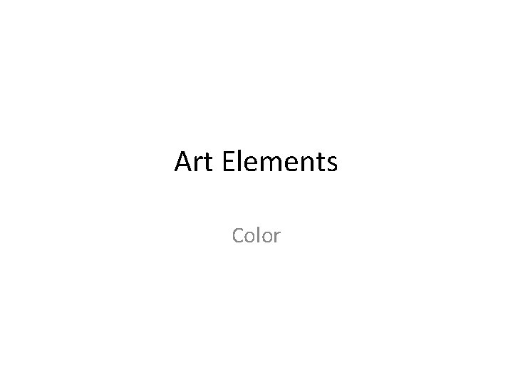 Art Elements Color 