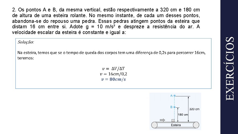 EXERCÍCIOS 2. Os pontos A e B, da mesma vertical, estão respectivamente a 320