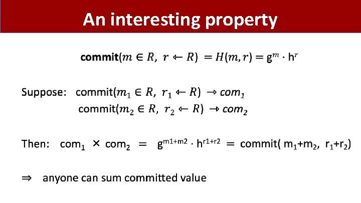 An interesting property • An interesting property •