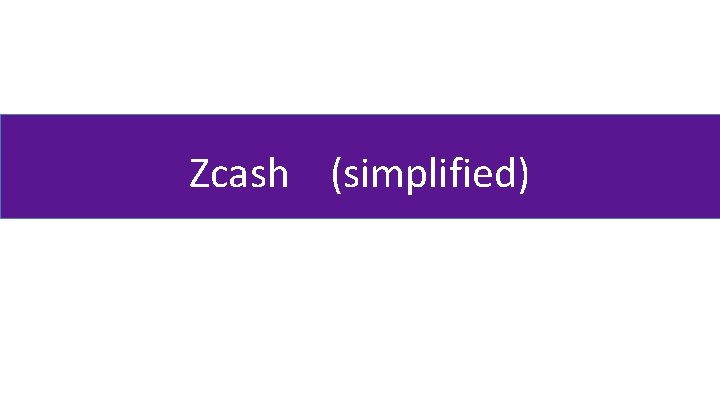 Zcash (simplified) 