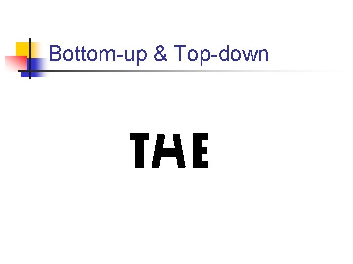Bottom-up & Top-down T E 