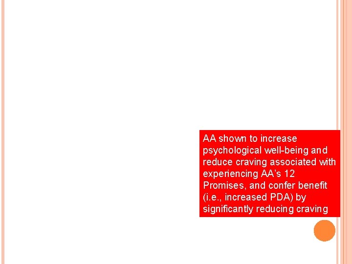 AA shown to increase psychological well-being and reduce craving associated with experiencing AA’s 12