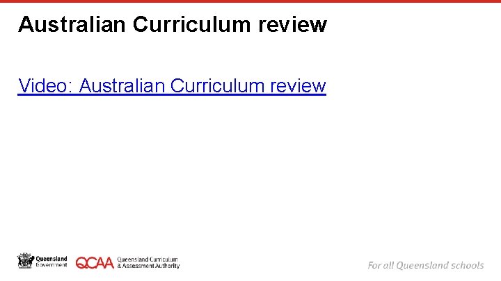 Australian Curriculum review Video: Australian Curriculum review 