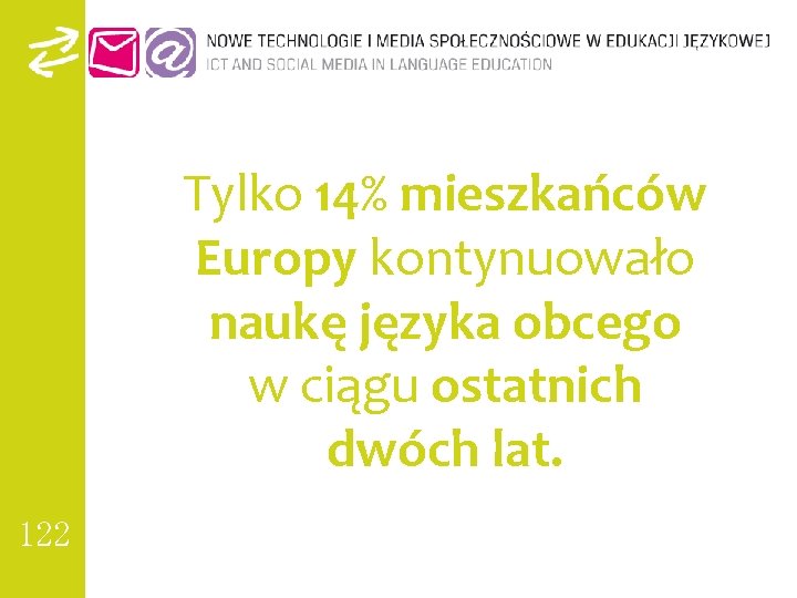 Tylko 14% mieszkańców Europy kontynuowało naukę języka obcego w ciągu ostatnich dwóch lat. 122