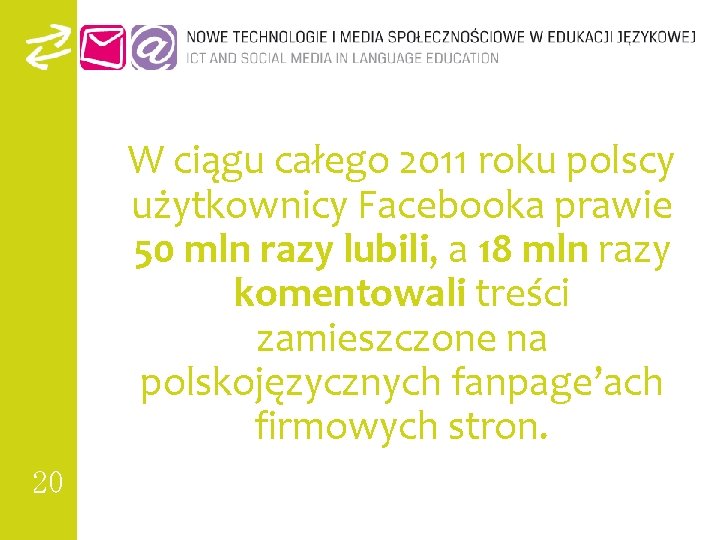 W ciągu całego 2011 roku polscy użytkownicy Facebooka prawie 50 mln razy lubili, a