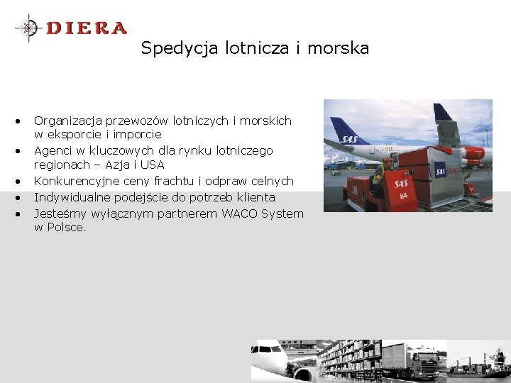 Spedycja lotnicza i morska • • • Organizacja przewozów lotniczych i morskich w eksporcie