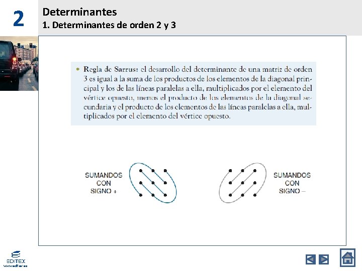 2 www. editex. es Determinantes 1. Determinantes de orden 2 y 3 