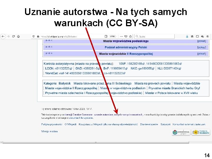 Uznanie autorstwa - Na tych samych warunkach (CC BY-SA) 14 