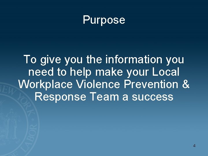 Purpose To give you the information you need to help make your Local Workplace