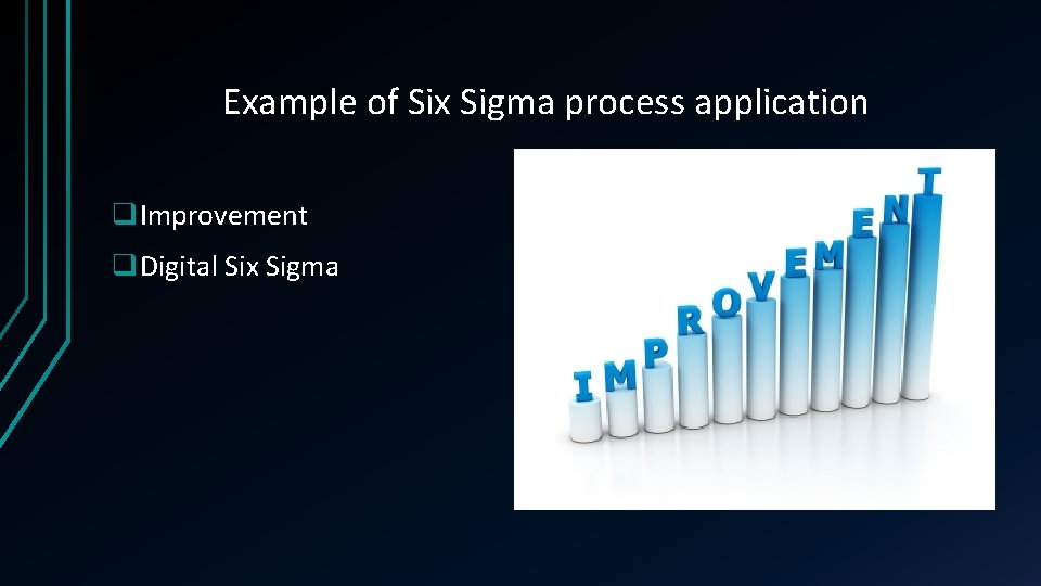 Example of Six Sigma process application q. Improvement q. Digital Six Sigma 
