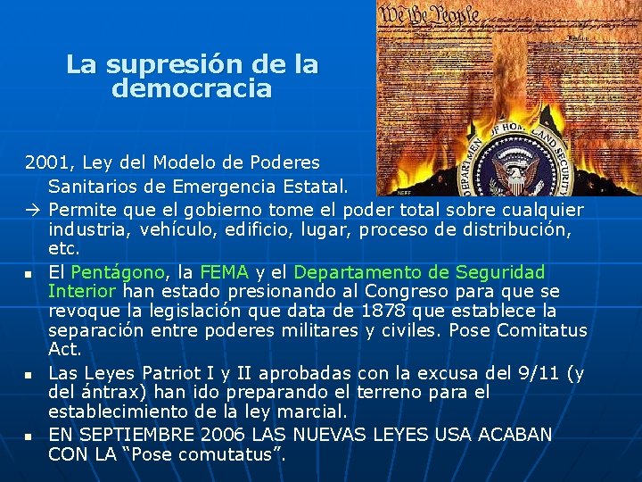 La supresión de la democracia 2001, Ley del Modelo de Poderes Sanitarios de Emergencia La supresión de la democracia 2001, Ley del Modelo de Poderes Sanitarios de Emergencia