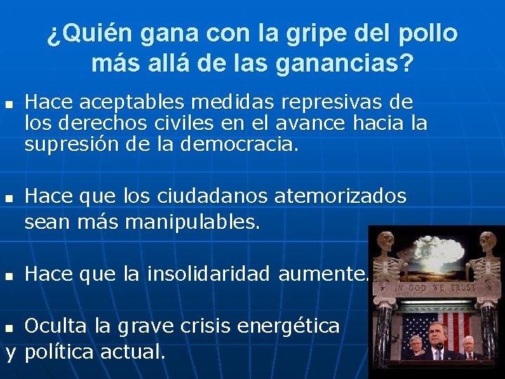 ¿Quién gana con la gripe del pollo más allá de las ganancias? n n ¿Quién gana con la gripe del pollo más allá de las ganancias? n n