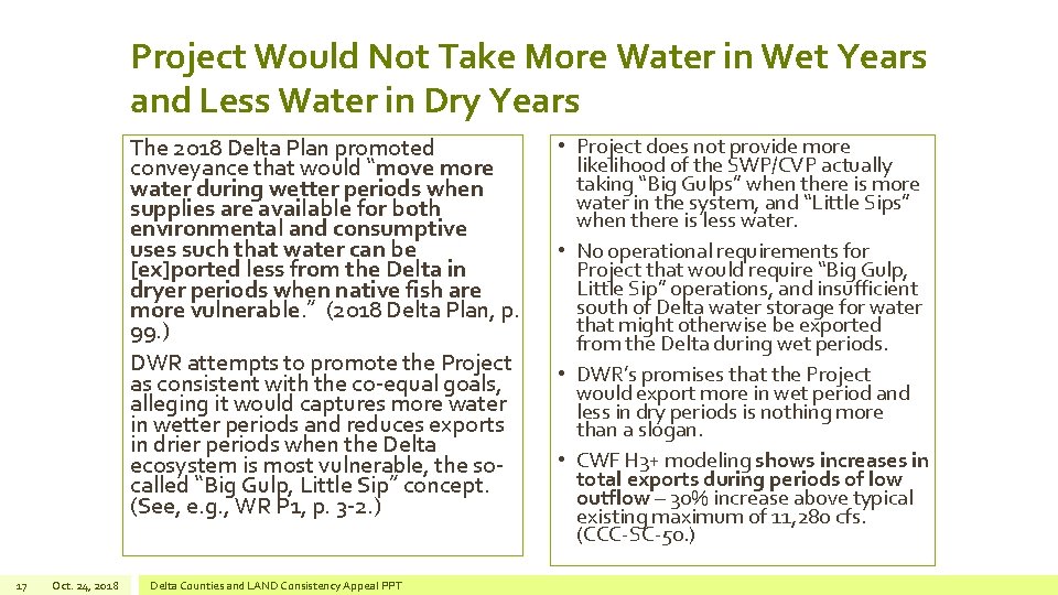 Project Would Not Take More Water in Wet Years and Less Water in Dry