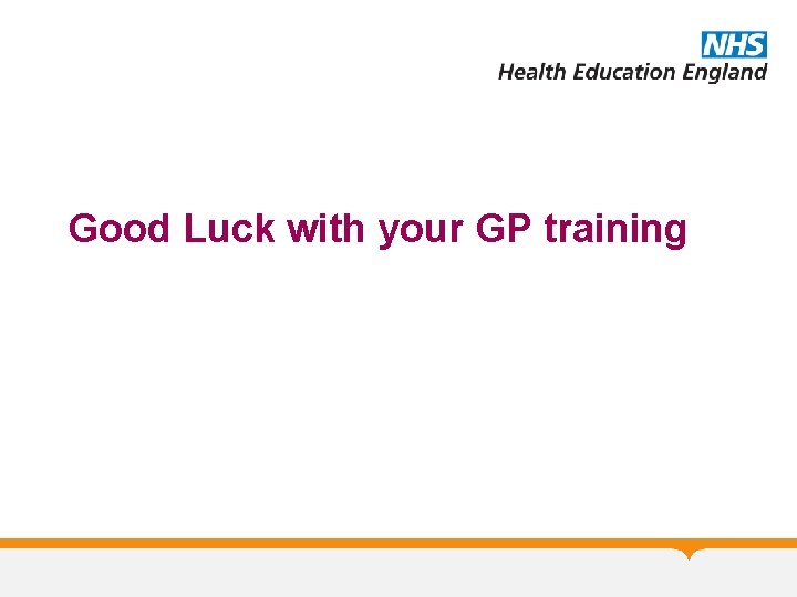 Good Luck with your GP training 