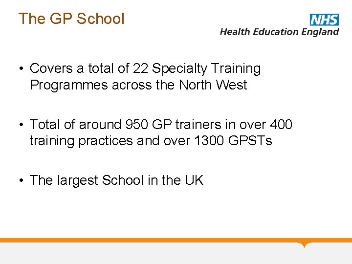 The GP School • Covers a total of 22 Specialty Training Programmes across the