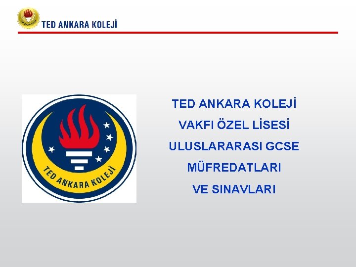 TED ANKARA KOLEJİ VAKFI ÖZEL LİSESİ ULUSLARARASI GCSE MÜFREDATLARI VE SINAVLARI TED ANKARA KOLEJİ VAKFI ÖZEL LİSESİ ULUSLARARASI GCSE MÜFREDATLARI VE SINAVLARI