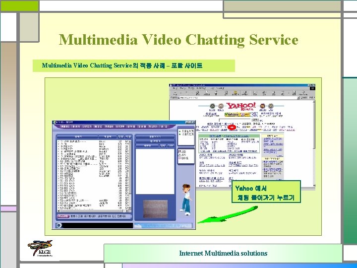 Multimedia Video Chatting Service의 적용 사례 – 포탈 사이트 Yahoo 에서 채팅 들어가기 누르기