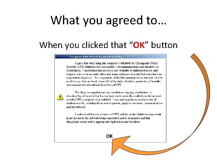 What you agreed to… When you clicked that “OK” button OK 