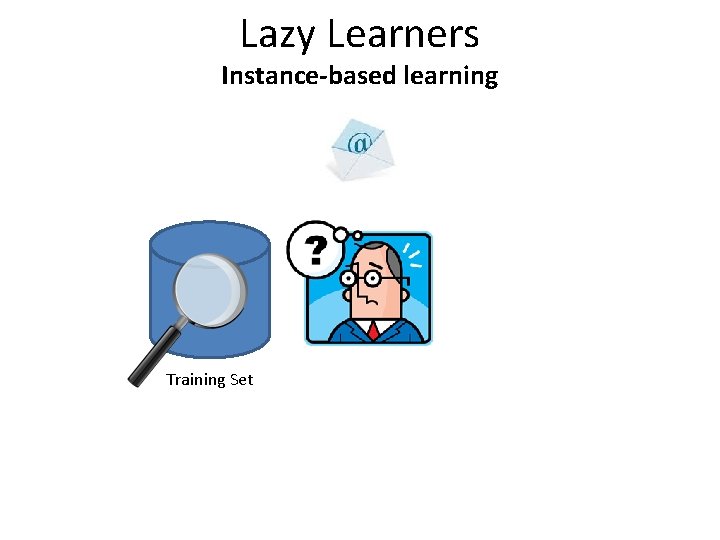 Lazy Learners Instance-based learning Training Set 