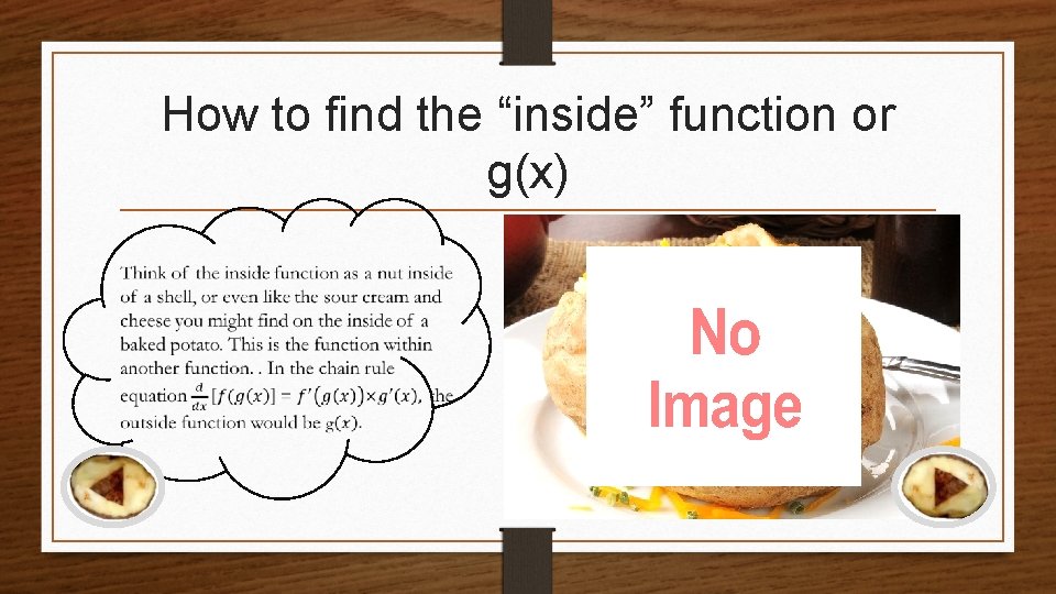 How to find the “inside” function or g(x) 
