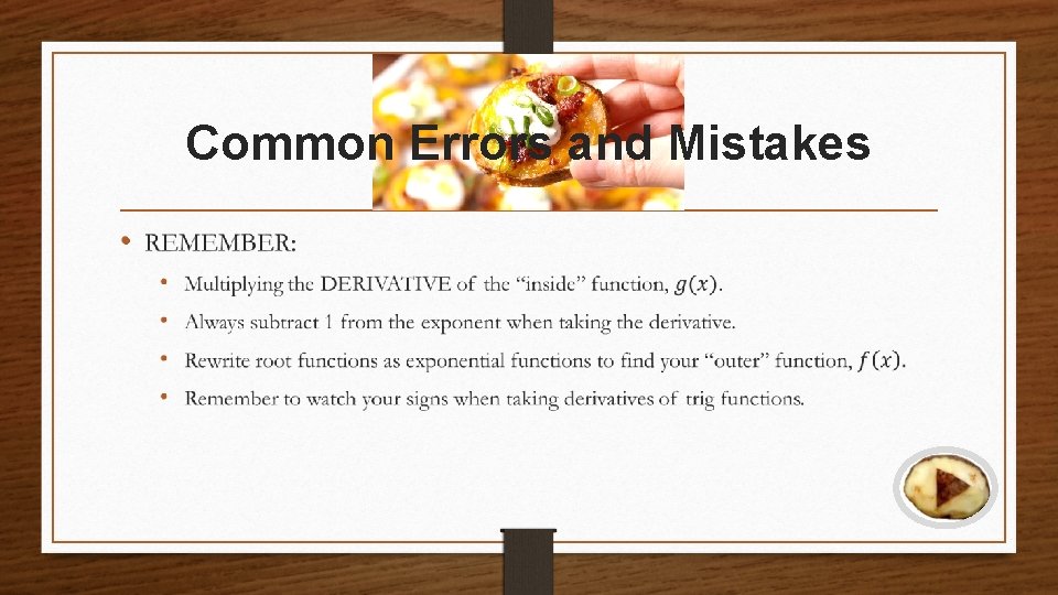 Common Errors and Mistakes • 