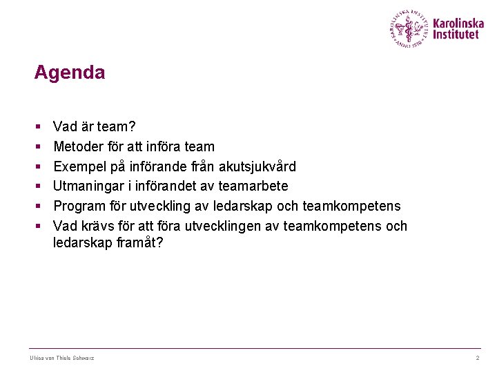 Agenda § § § Vad är team? Metoder för att införa team Exempel på