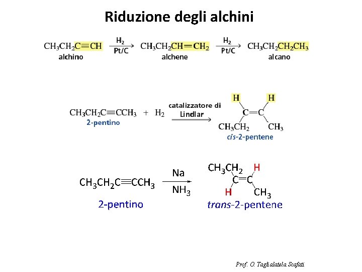 Riduzione degli alchini Prof. O. Taglialatela Scafati 