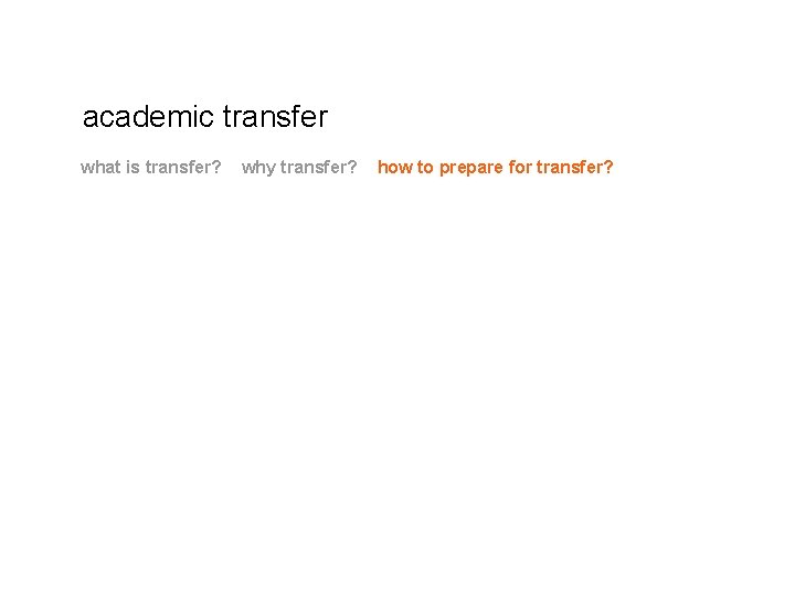 academic transfer what is transfer? why transfer? how to prepare for transfer? 