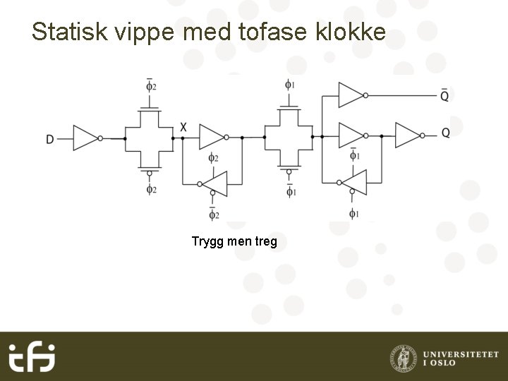 Statisk vippe med tofase klokke Trygg men treg 