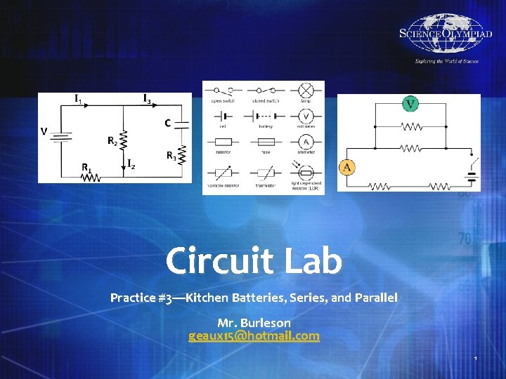 Circuit Lab Practice #3—Kitchen Batteries, Series, and Parallel Mr. Burleson geaux 15@hotmail. com 1