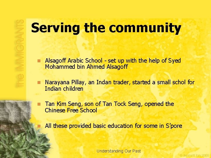 Serving the community n Alsagoff Arabic School - set up with the help of